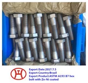 ASTM A 193 B 7 šešiabriaunis varžtas, padengtas Zn-Ni